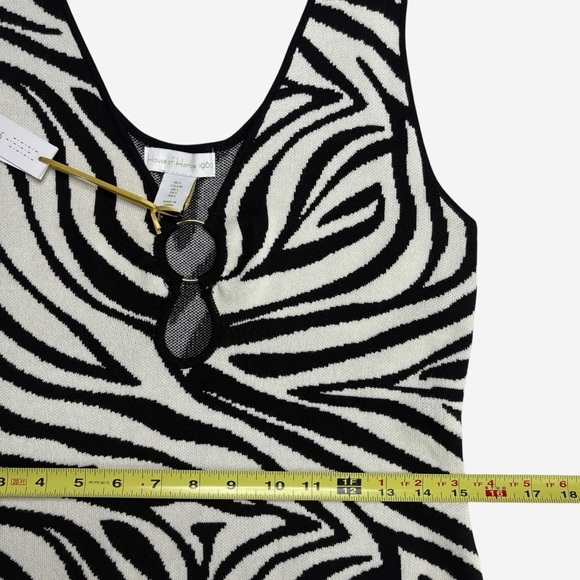 House Of Harlow 1960 Zebra Print Fitted Knit Maxi Dress Size L NWT - Picture 6 of 11